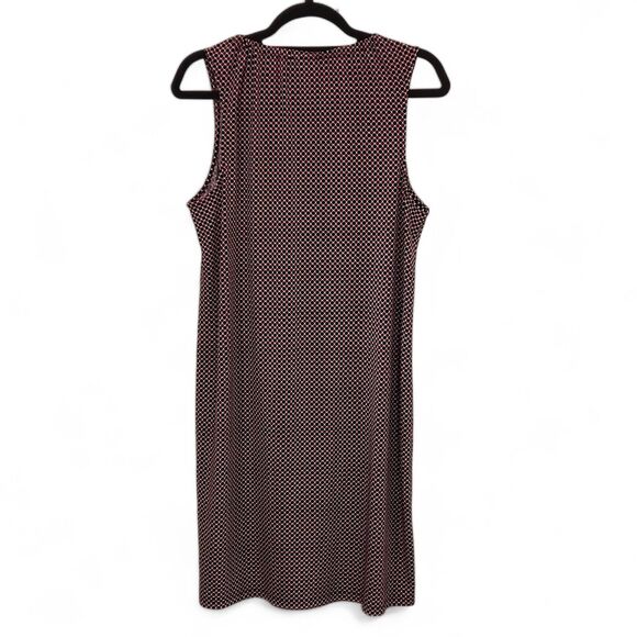 Michael Kors Women's Dress Sleeveless A-Line Midi V-Neck Red Black Size M - Picture 2 of 6